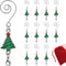 Ornament Hooks Set of 12 - Christmas Tree Shaped S-Hook & Lobster Claw, Enameled Trees with Red & Green Ornaments, 3.5"