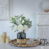 YXZZWL Artificial Flowers with Vase, Faux Silk Roses and Eucalyptus Centerpiece for Home Decor (White)