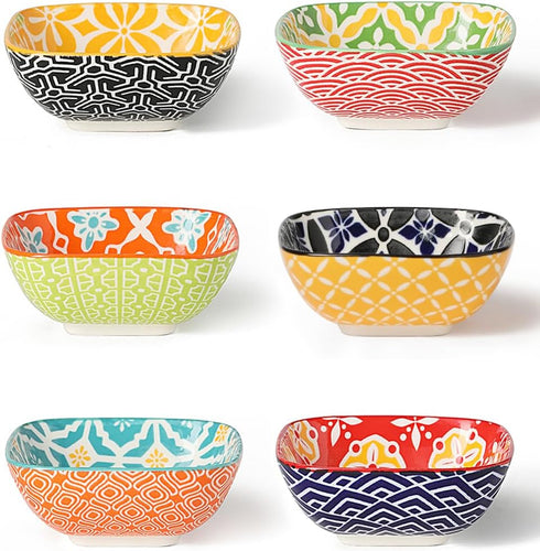 Small Ceramic Dipping Bowls, 3 Inch Mini Sauce Dish Set of 6 for Soy Sauce, Condiments, Sushi, Appetizers