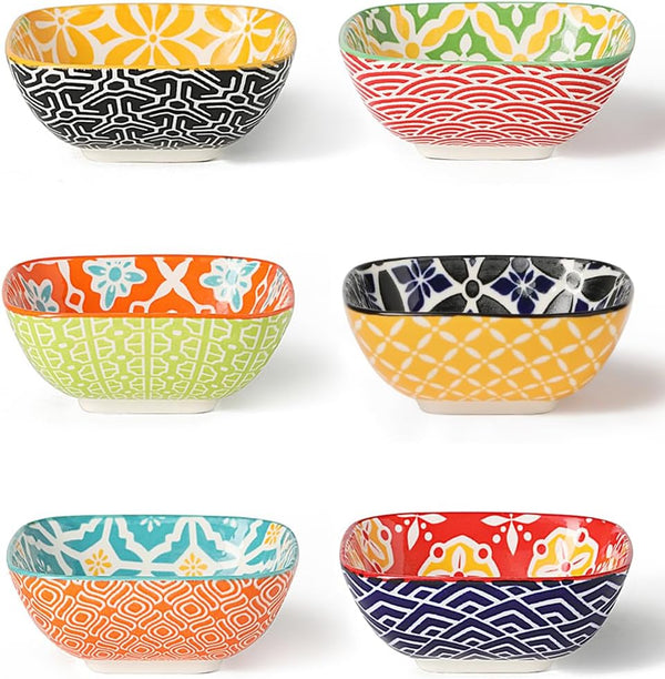 Small Ceramic Dipping Bowls, 3 Inch Mini Sauce Dish Set of 6 for Soy Sauce, Condiments, Sushi, Appetizers
