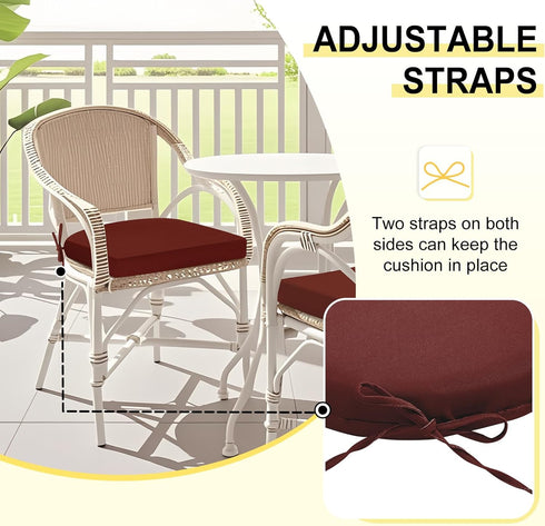 Set 2 17" 16" 2", downluxe Outdoor Chair Cushions of for Patio Furniture, Water-Resistant Patio Chair Cushions