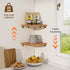 8.5in 1 Pack) Fun Memories Corner Shelf Wall Mount, Solid Oak Wood Floating Corner Shelves with Cable Hole, Rustic