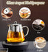 Glass Teapot with Removable Stainless Steel Infuser, Borosilicate Glass Tea Pot with Strainer,for Blooming Tea & Loose Leaf Tea, Microwave & Stovetop Safe (33OZ) by XINHUISHQZ