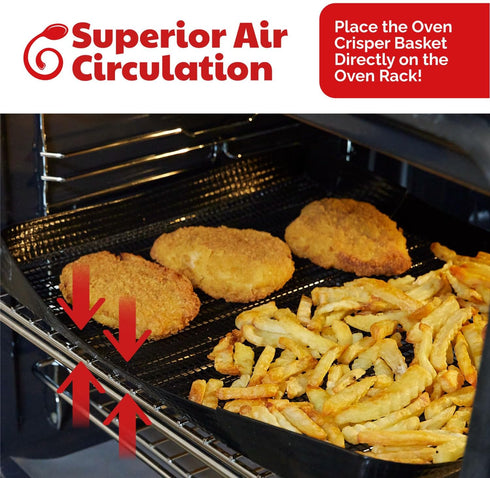 Air Fryer Basket for Oven - Non-Stick Crisping Sheet for Baking Pizza, Chips, Fries, & More