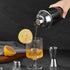 Cocktail Shaker Set, 24oz Stainless Steel Drink Shaker with Double Measuring Jigger & Built-In Strainer (Black)