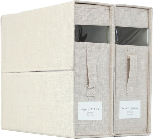 Simple&Opulence 2 Pack Bed Sheet Organizers (Queen & King Size), Foldable Storage Box for Linen Closet