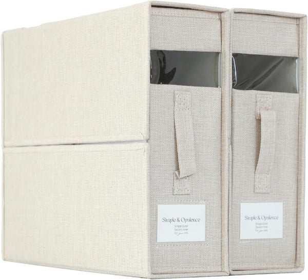 Simple&Opulence 2 Pack Bed Sheet Organizers (Queen & King Size), Foldable Storage Box for Linen Closet