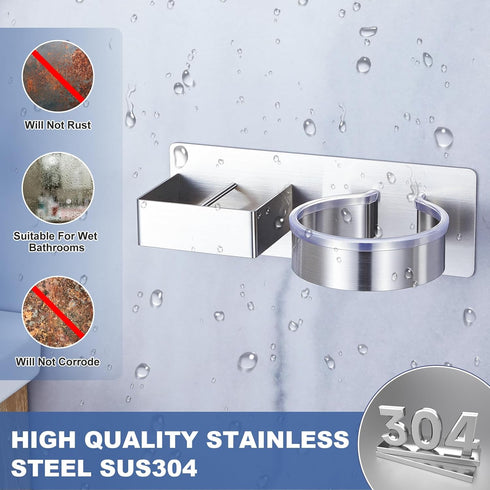 Hair Dryer Holder Wall Mounted, Hair Tool Organizer for Bathroom, Stainless Steel Hanger for Curling Iron