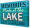 Lake House Wall Art Decor, Memories Made at the Lake, 15" x 12" Canvas Framed Painting for Nature Lovers