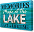 Lake House Wall Art Decor, Memories Made at the Lake, 15" x 12" Canvas Framed Painting for Nature Lovers