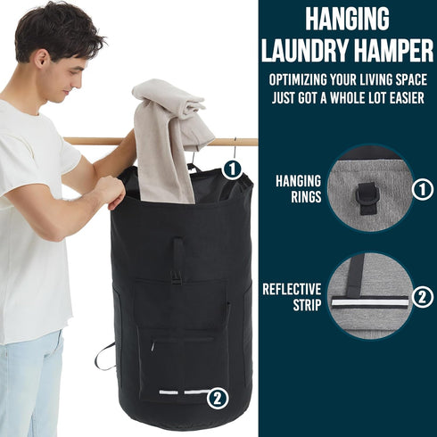 Extra Large 115L Laundry Bag Backpack with Shoulder Straps, Heavy Duty Travel Laundry Bag