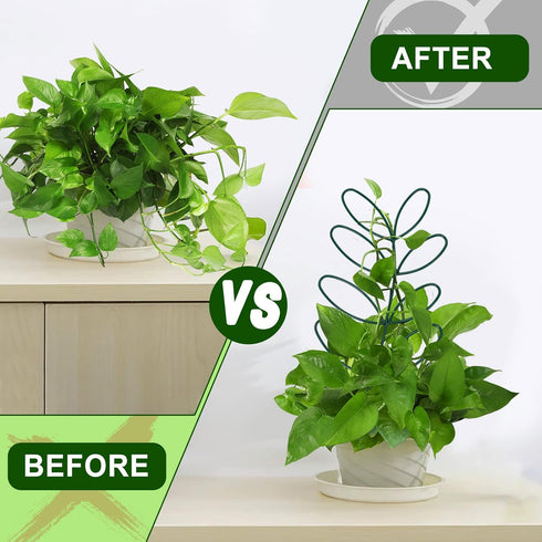 2 Packs 50 AUGSUN Plant Trellis Garden Trellis Plant Stakes Trellis for Climbing Plants Indoor Plants Metal Leaf Shape