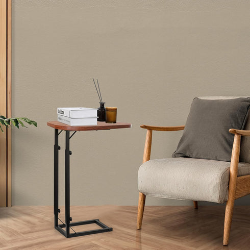 Premium Adjustable C-Shaped End Table for Couch, Mini Side Tables for Sofa, Small Coffee Table with Metal Frame