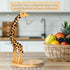 Countertop Giraffe Banana Holder Stand, Bamboo Banana Hanger with Stainless Steel Hook for or Under Cabinet Decorative