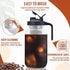 Glass Cold Brew Coffee Maker, 64 oz Mason Jar Iced Coffee Pitcher, Durable Glass, Stainless Steel Filter