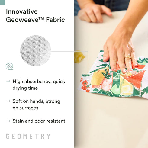 Summer Summer 3 Pack GEOMETRY Dishcloth Spring & Collection Quick-Dry, Ultra-Absorbent, Reusable Microfiber Kitchen