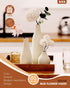 Mksuuoa Set 3 Decorative Flower Vase of - Modern Boho Style Beige Vases, Ribbed Textures Ceramic Vase for Home Decor