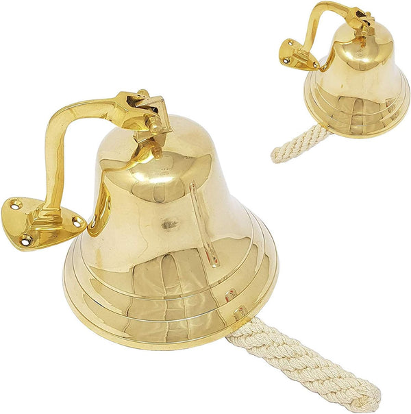 Brass Nautical Ship Bell, Maritime School, Dinner, Reception, Home Decor Wall Hanging Bell, 4" Rustic Vintage Gifts