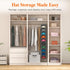 Lifewit 10 Compartments Hat Organizer - 1 Pack Hanging Storage Organizer for Baseball Caps, Holds Up to 40 Hats, Grey