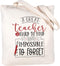 CARAKNOTS Teacher Gifts - Cotton Canvas Tote Bag for Teacher Appreciation, Valentines Day, Graduation, with Pocket