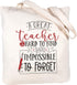 CARAKNOTS Teacher Gifts - Cotton Canvas Tote Bag for Teacher Appreciation, Valentines Day, Graduation, with Pocket