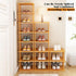 5Tier- Closet Bamboo Shoe Rack Vertical Shoe Rack for Small Spaces, Tall Narrow Shoe Rack Organizer for Entryway Corner