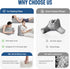 Memory Foam Wedge Reading Pillow for Bed, Adult Ergonomic Back Pillow with Adjustable Headrest, Bed Pillow for Sitting