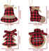 Ivenf Christmas Decorations Indoor Tree Ornaments - 8pcs Red Black Buffalo Plaid Burlap Farmhouse Ornaments for Home