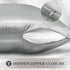 Adubor Silk Pillowcase - Mulberry Silk Pillow Case, 23 Momme, 900 Thread Count, Hidden Zipper (Queen, Dark Gray, 1PC)
