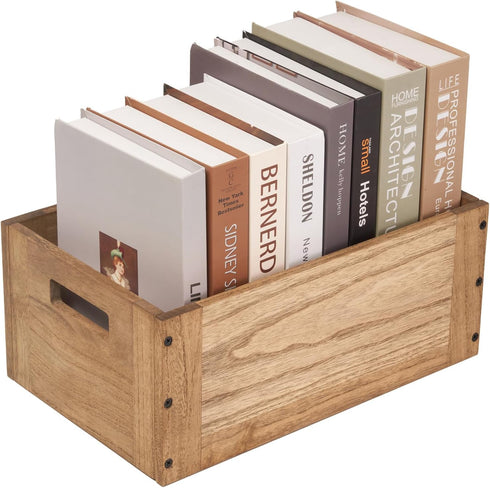 KIRIGEN Stackable Wood Storage Cube /Basket/ Bins Organizer for Home Books Clothes