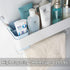 MORNITE Bathroom Organizer Mirror - Restroom Shelf Adhesive Wall Mount No Drilling Basket Rack Shelves Shower Caddy Blue