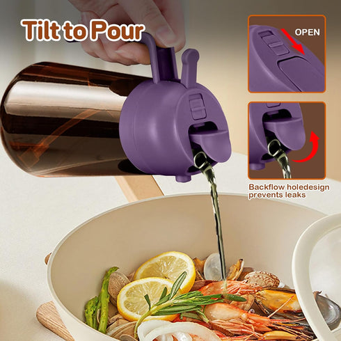 16oz/470ml 2 1 YARRAMATE Dark Brown Oil Sprayer for Cooking with Stickers, Food-grade Premium in Olive Oil Dispenser