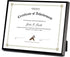 Golden State Art 8.5x11 Aluminum Frame - Real Glass, Metal Frame for 8.5 by 11 inch Document with Easel Stand (Black, 1