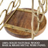 MyGift Modern Brass Tone Plated Metal and Brown Mango Wood Coffee Pod Holder Stand, Handcrafted in India