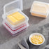 2 Pack Sliced Cheese Container for Fridge, Clear Plastic Butter Block Cheese Slice Storage Box with Flip Lid