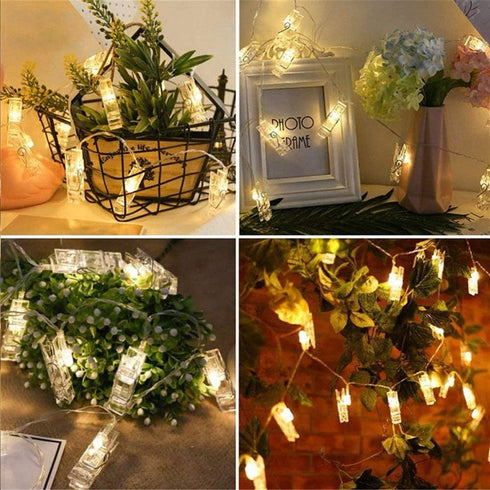 Dopheuor Photo Clip String Lights LED Fairy Clip String Lights for Hanging Photo Pictures, Battery Operated for Gifts