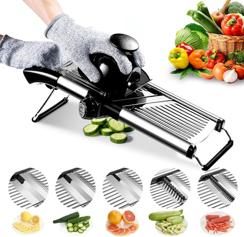 Mandoline Food Slicer, Adjustable Mandoline Slicer for Kitchen, Stainless Steel Mandolin Vegetable