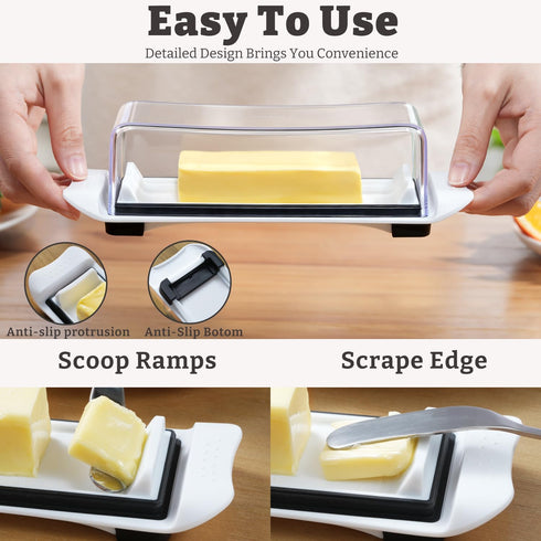 Countertop MORGLES Airtight Butter Dish with Lid, Butter Keeper for And Refrigerator, Dishwasher Safe