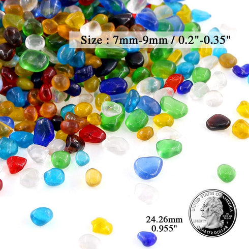 Hilitchi Flat Glass Marbles, Gemstones Glass Stones for Table Scatter, Vase Fillers, Event Weddings Birthday Christmas