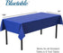 Disposable Blue Plastic Tablecloth (12 Pack) - Ultra Heavy Duty Rectangle (54” x 108”) for 6 or 8 Foot Tables