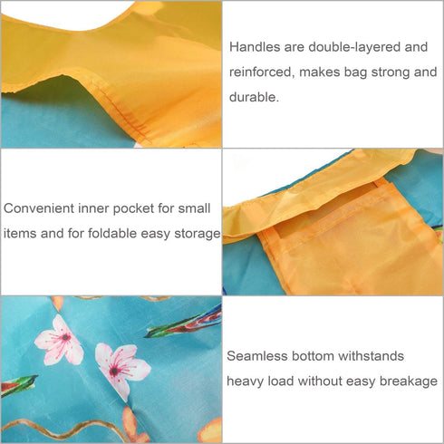 Wrapables Large Reusable Shopping Tote Bag with Outer Pouch