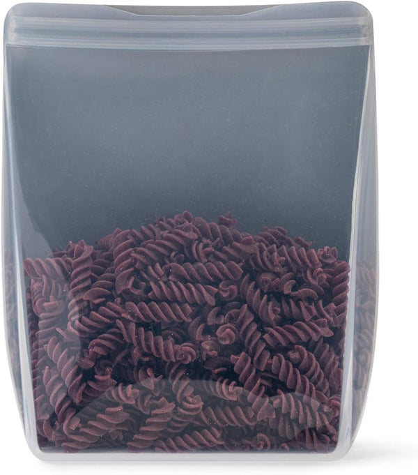 W&P Porter Silicone Reusable Storage Bag, Sandwich (50oz Stand-Up), Slate Food Storage Container, Microwave Safe