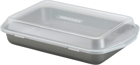 Circulon Total Nonstick Baking Pan with Lid, Rectangle 9 Inch x 13 Inch, Gray Nonstick Cake Pan