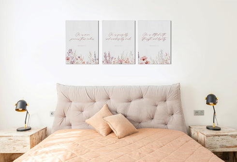 11x14 BIWSHA Baby Girl Nursery Decor, Wildflower Nursery Wall Art Decor, Girls Christian Flower Floral Wall Art