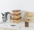 Soul & Lane Kraft Decorative Boxes - Set of 3, Cardboard with Light Leather Lids, Bronze Label Holders for Home Decor