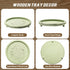 KULEDM Handmade Wooden Decorative Tray, Small Beaded Coffee Table Tray Decor, Sage Round Serving Tray for Coffee Table
