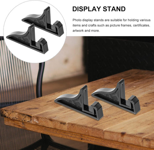 TEHAUX 10pcs Plastic Photo Frame Holders, Mini Stands for Pictures, Book Accessories, Desktop Display Support