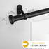 Kenney Weaver Cap End Indoor/Outdoor Black Curtain Rod, Adjustable 37-72 Inch for Windows & Patio