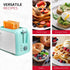 Holstein Housewares 2-Slice Toaster, Mint/Stainless Steel with 7 Browning Control Settings, Great for Toasting
