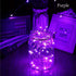 VOOKRY 8 Pack 30 LED Fairy Lights - Battery Operated String Lights, 10 ft Purple Waterproof Silver Wire